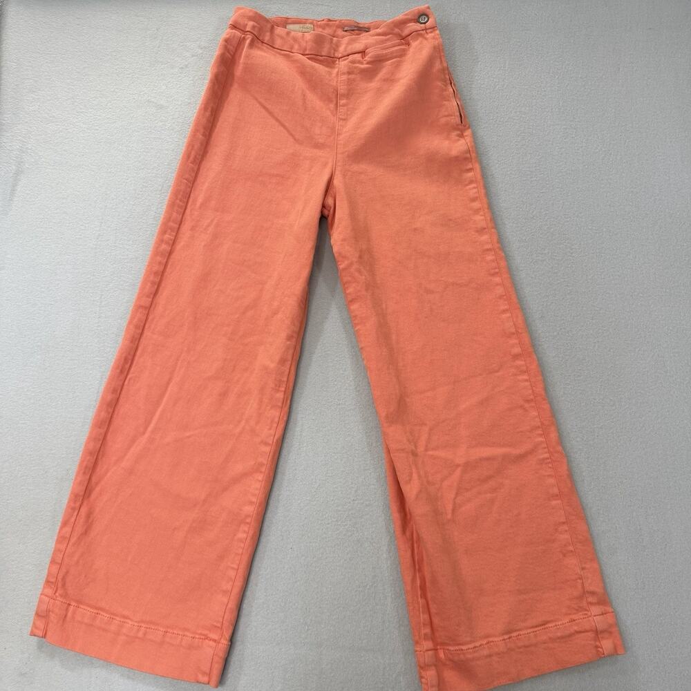 Pilcro And The Letterpress Cropped Wide-Leg Pants Women Size 28 Orange High-Rise